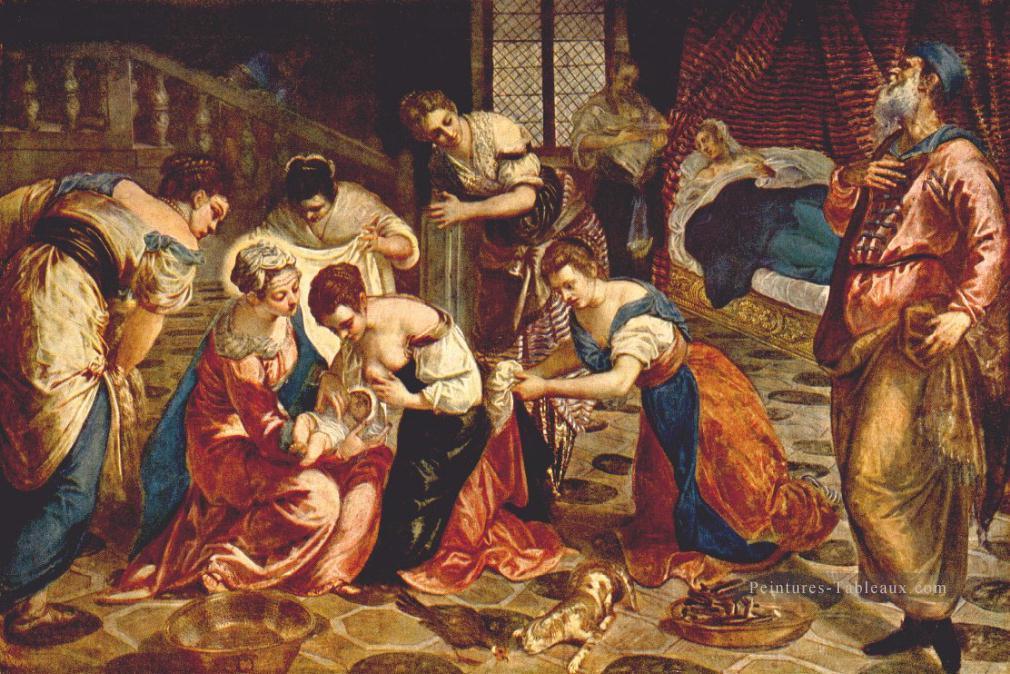 La naissance de saint Jean Baptiste italien Renaissance Tintoretto Peintures à l'huile